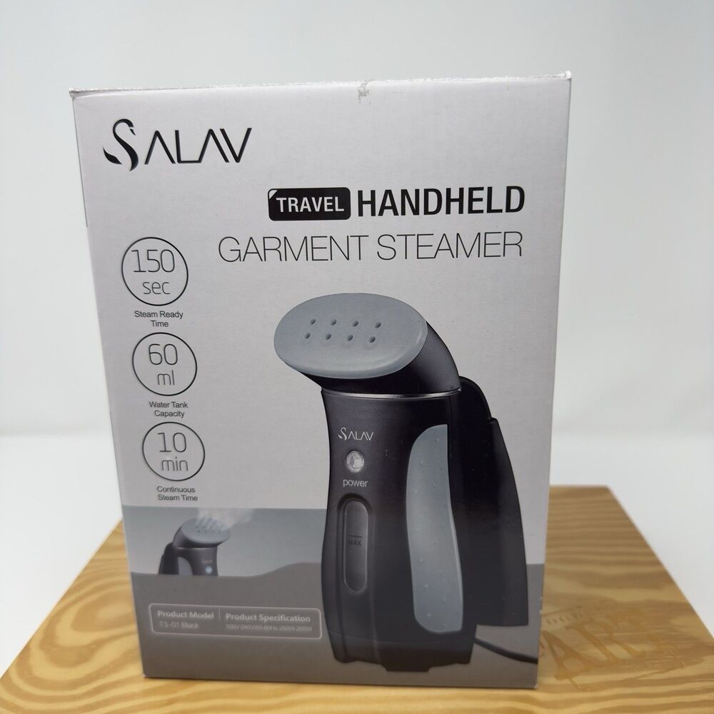 SALAV TS-01 Travel Garment Steamer Black Open Box Handheld Portable